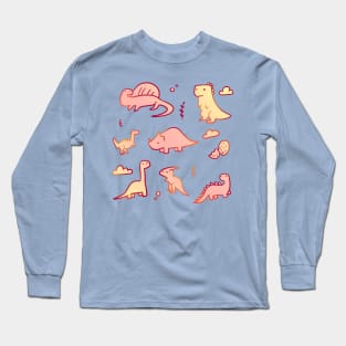 Cute dinosaur doodles Long Sleeve T-Shirt